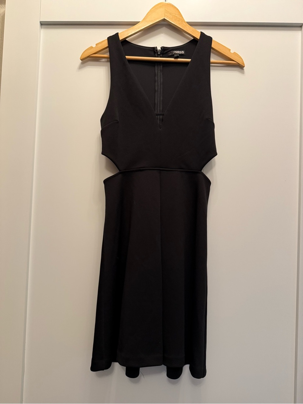 Express Black V-Neck Cutout Mini Dress